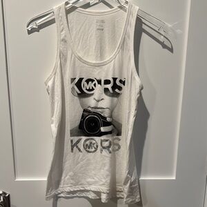 Michael Kors White Tank with Graphic Print